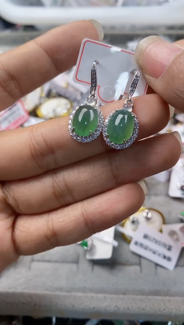 银S925镶嵌戒指翡翠555---7