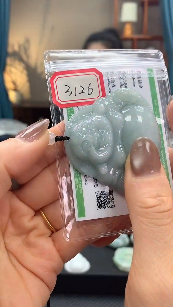 颈饰未镶嵌翡翠佛公3126