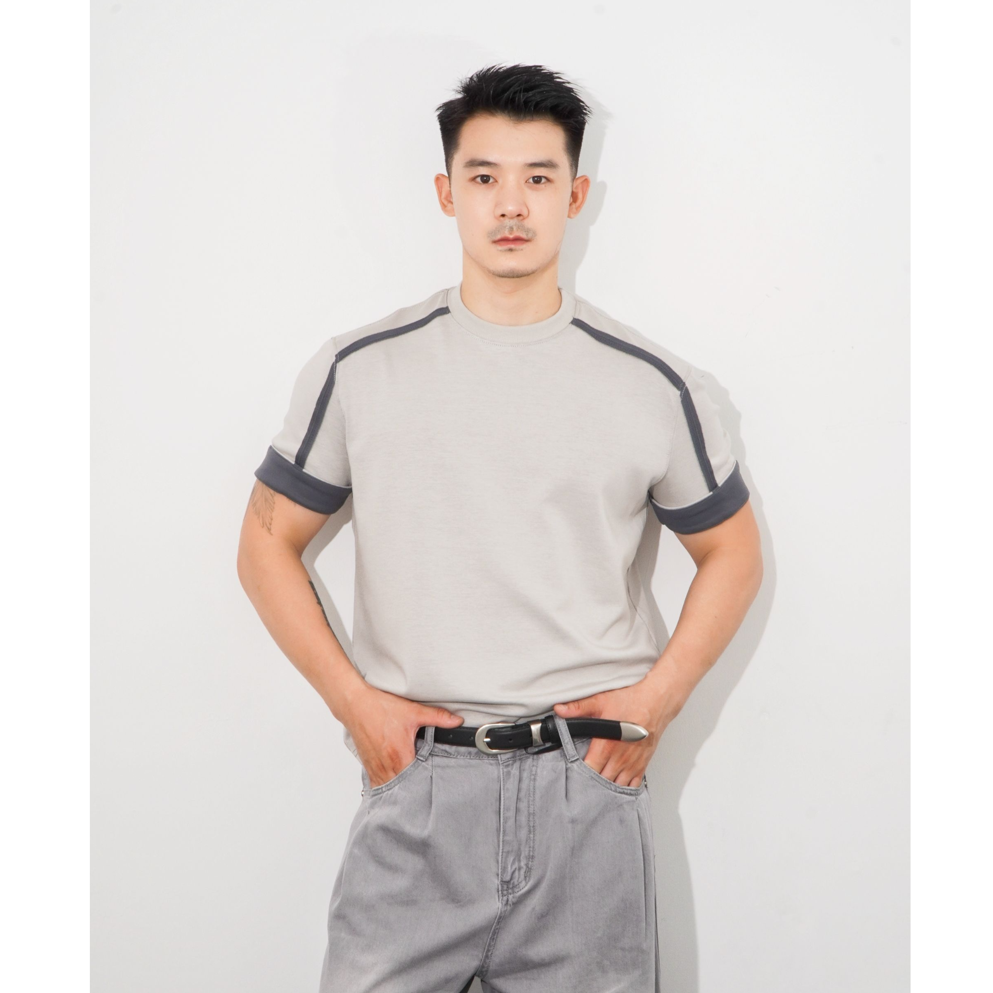 Adresscode 冰感重磅塑形亲肤肌肉轮廓T恤/高级痞帅T恤 JA-880336