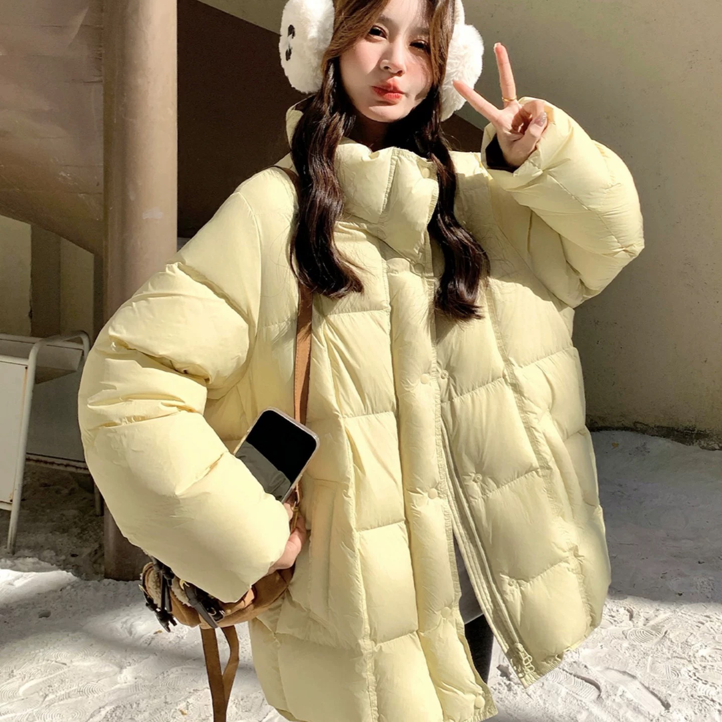 【李姑娘专属】25099设计感拼色立领羽绒服