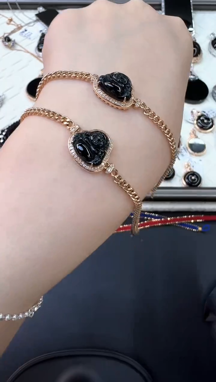 【闪购商品】18K金镶嵌翡翠手链X0312-1559-553/18k