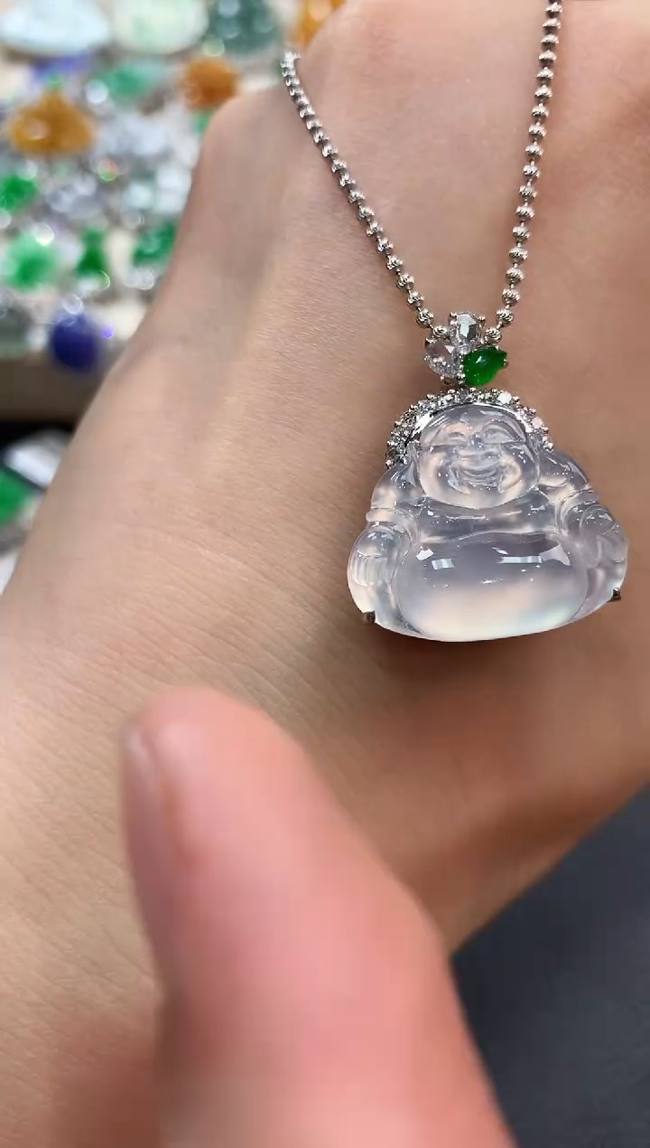 【闪购商品】翡翠吊坠(不含链)18K金镶嵌m86     