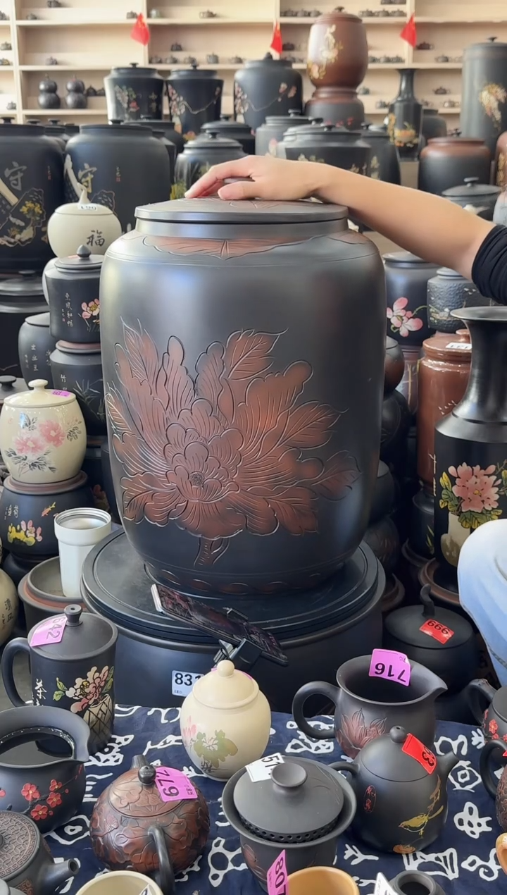 罐瑕疵茶缸高50cm牡丹   796