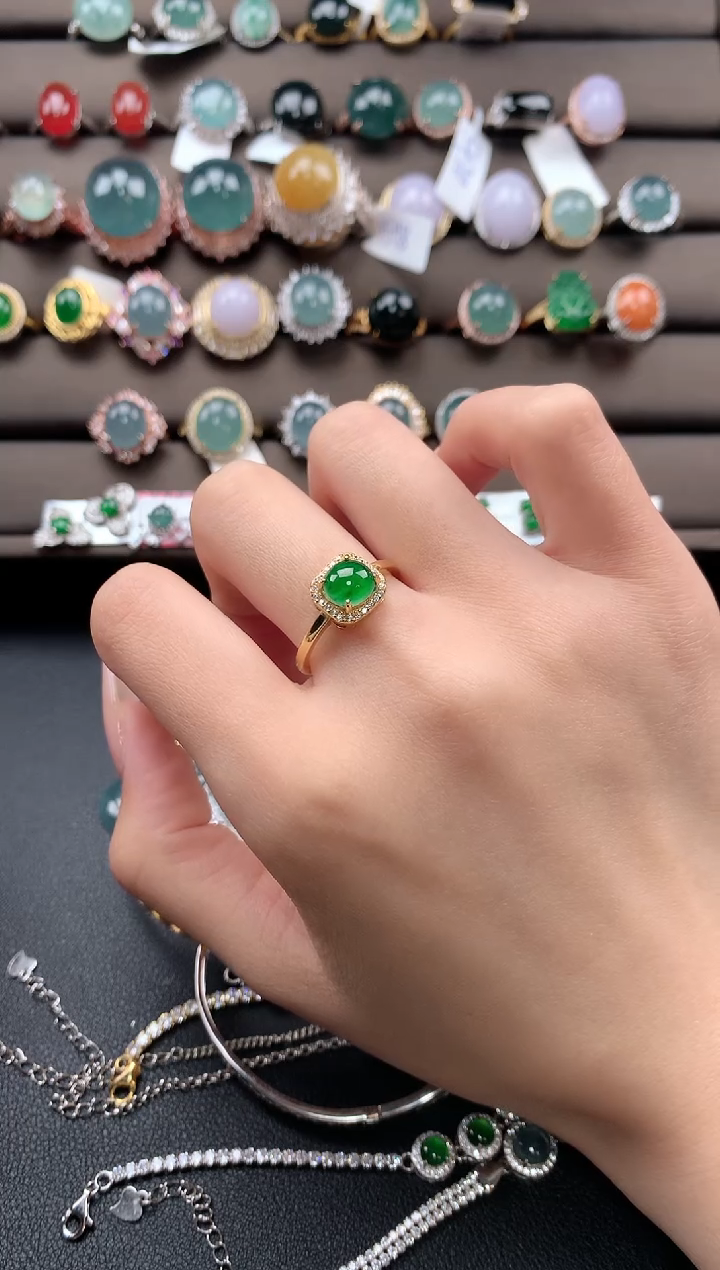 【闪购商品】翡翠戒指银S925镶嵌321321312