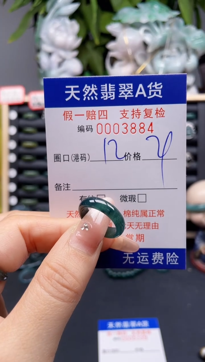 翡翠戒指未镶嵌12*3884 