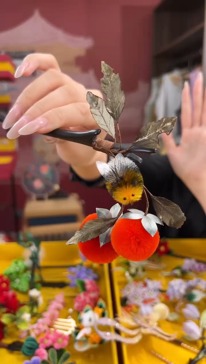 【闪购商品】刺绣非遗绒花（发饰）