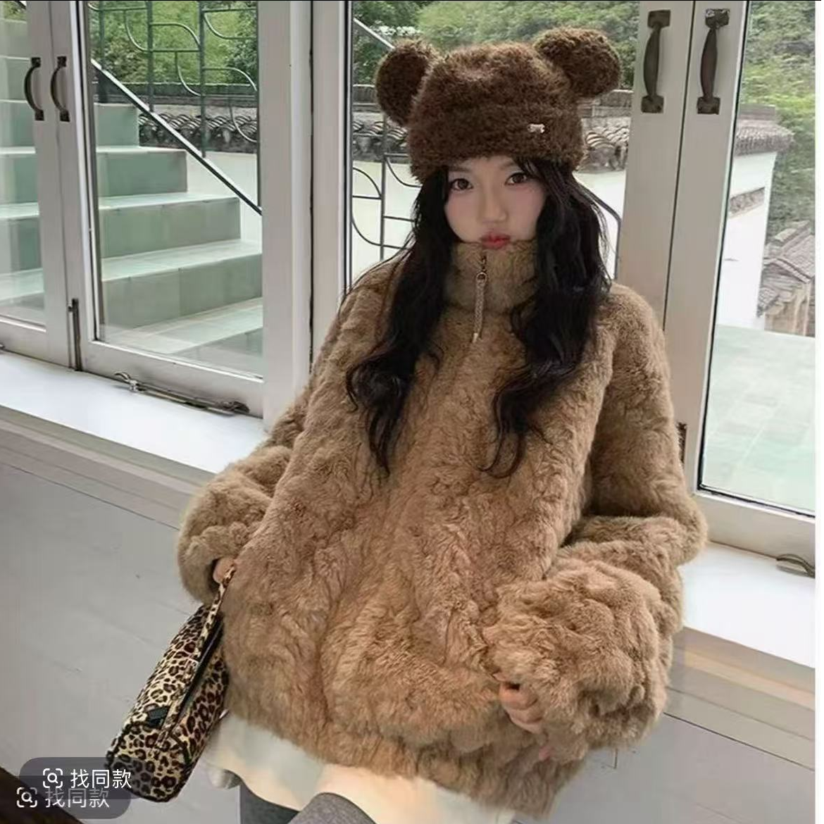 【暮光琥珀】定制拉链毛毛外套皮毛 一体冬季加厚保暖外套
