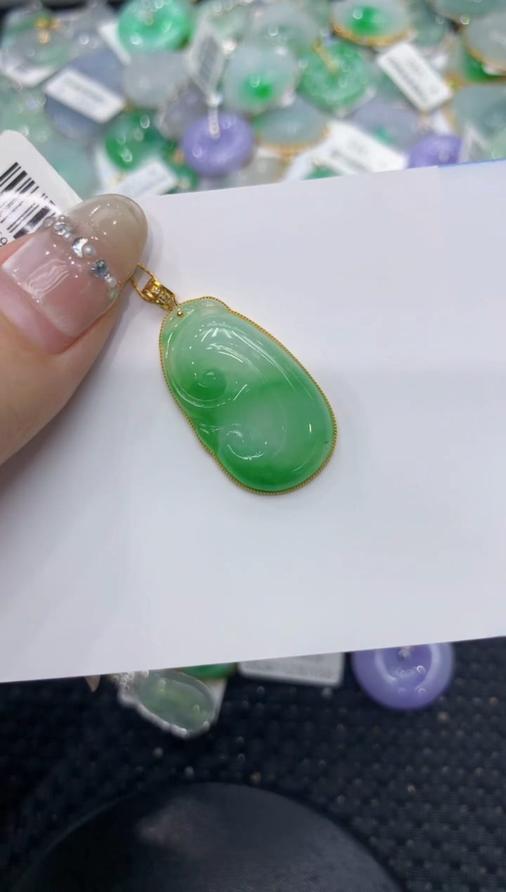 【闪购商品】翡翠颈饰18K金镶嵌222222222