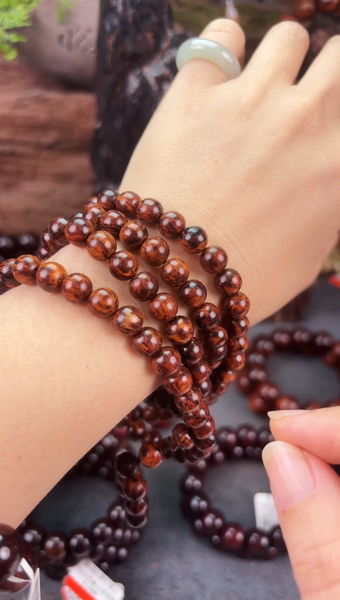 降真香手串/手链张**。海南红降0.8*108高货满芝麻长串沉水