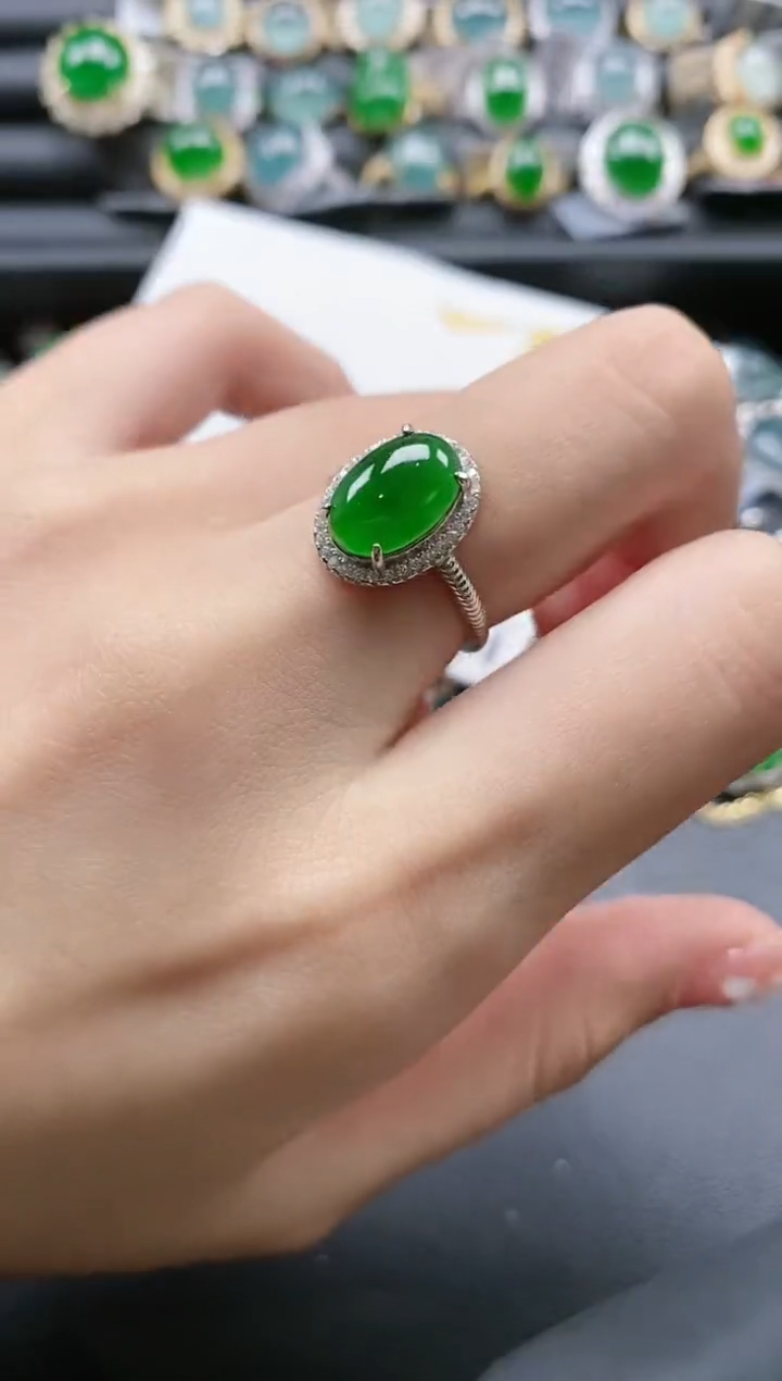 【闪购商品】翡翠戒指银S925镶嵌51511