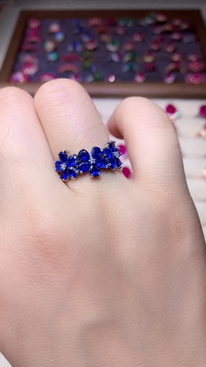 【闪购商品】蓝宝石戒指银S925镶嵌000