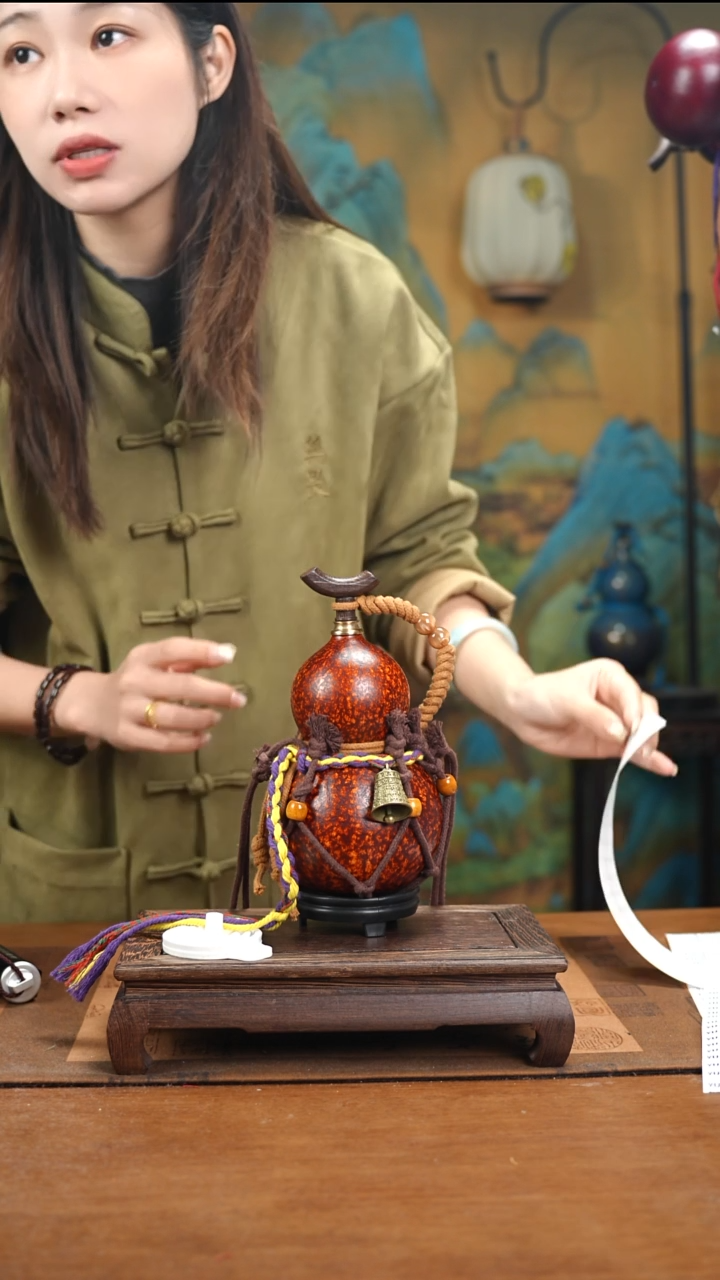 YU009复古网兜款天然酒葫芦（一物一拍）