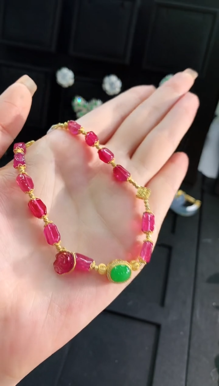 【闪购商品】碧玺手饰18K金镶嵌手饰