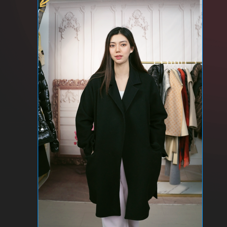 95新 MaxMara 黑色大衣160/250911VZZ7W02