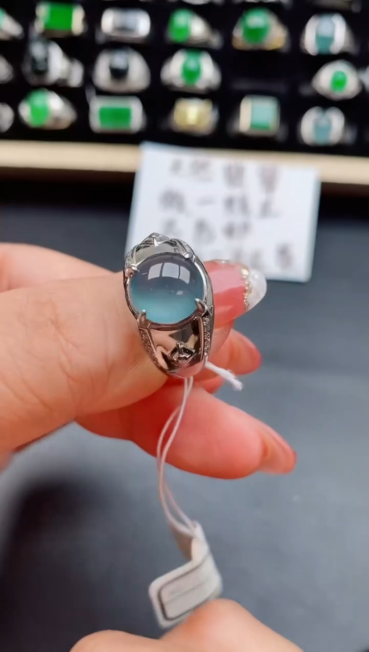 【闪购商品】翡翠戒指银S925镶嵌12121