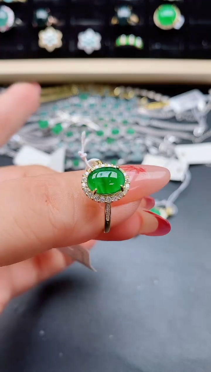 【闪购商品】翡翠戒指银S925镶嵌5085850