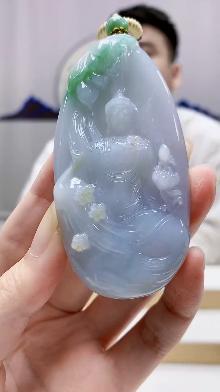 未镶嵌定制翡翠5028zm-毛货挂件观音213