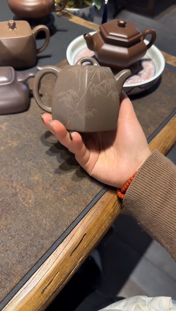 【闪购商品】紫砂茶壶六方铜坨 青灰老段