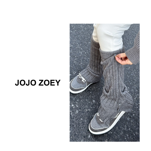 【百搭袜套】~NO退换针织袜套女长筒秋冬个性纽扣饰品堆堆袜ps-4468