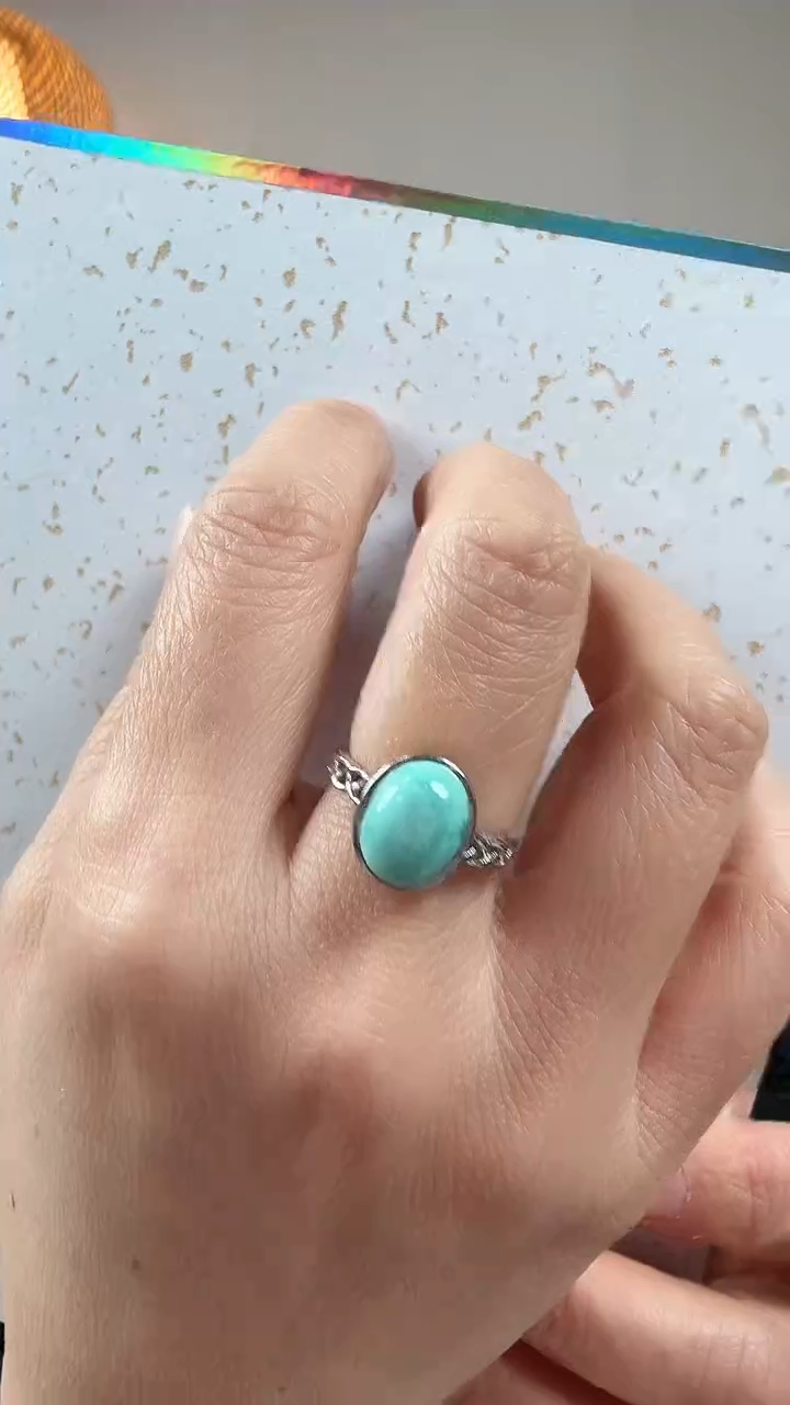 银S925镶嵌绿松石戒指戒指