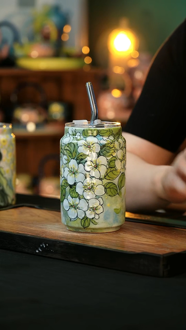 杯手绘心瓷陶瓷浮力