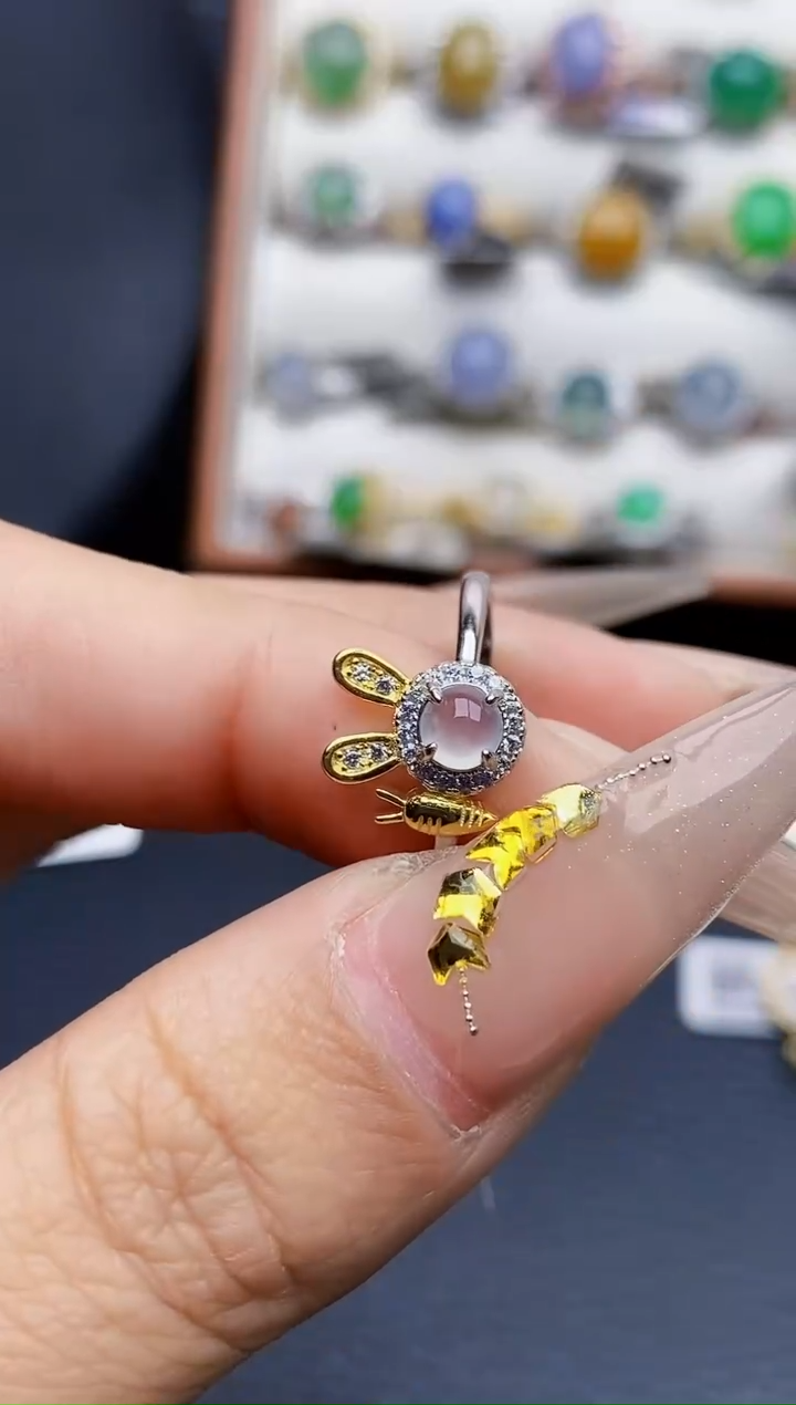 银S925镶嵌戒指翡翠0474