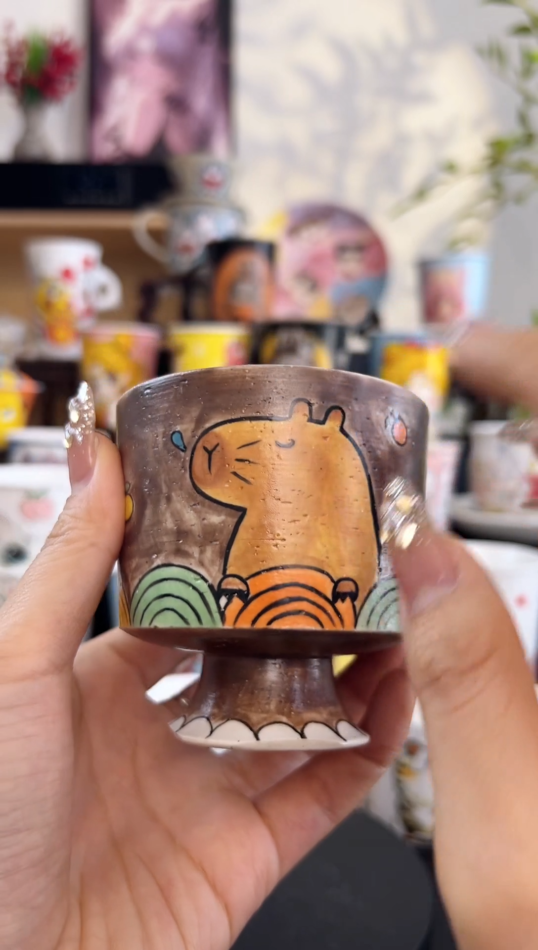 【闪购商品】摆件手工手绘陶瓷小杯杯