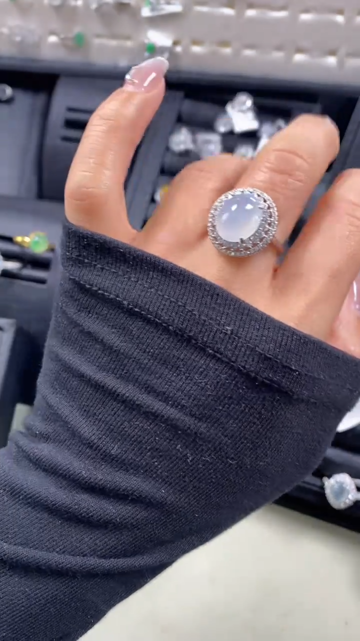 【闪购商品】翡翠戒指银S925镶嵌9003