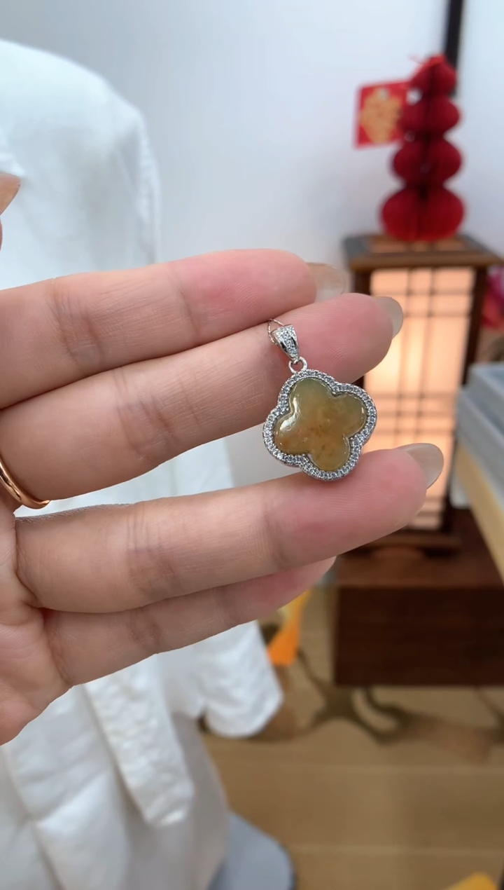 【闪购商品】翡翠颈饰银S925镶嵌吊坠