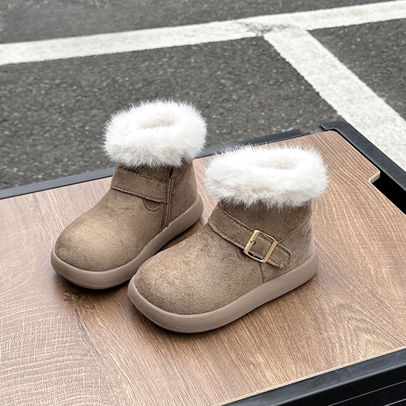 儿童雪地靴男女童鞋子大棉鞋宝宝2025新款冬季加绒加厚防水保暖靴