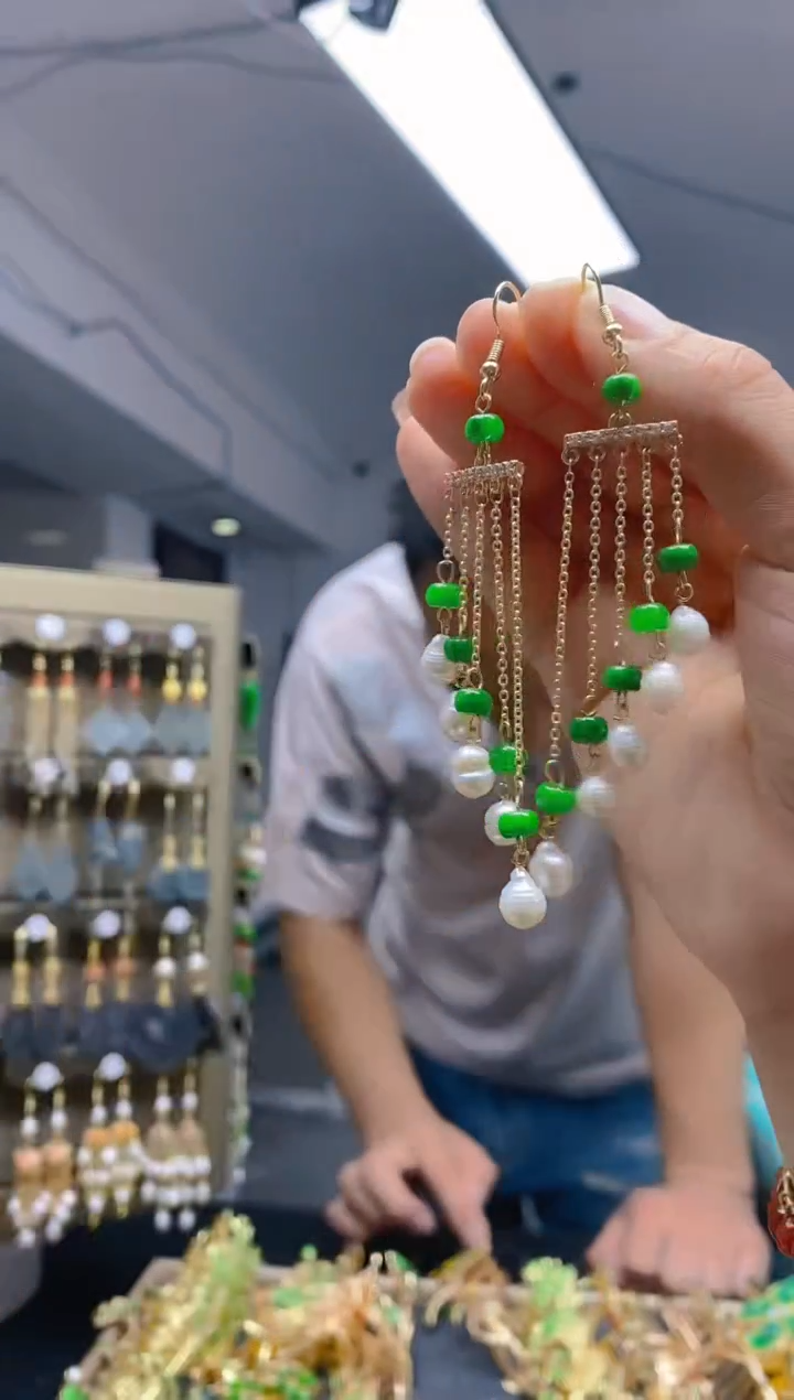 【闪购商品】翡翠耳饰合金0351翡翠耳钩