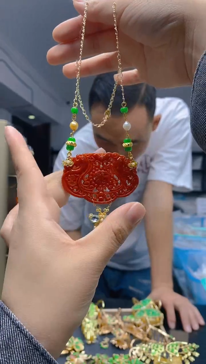 【闪购商品】翡翠耳饰合金0230翡翠锁骨链