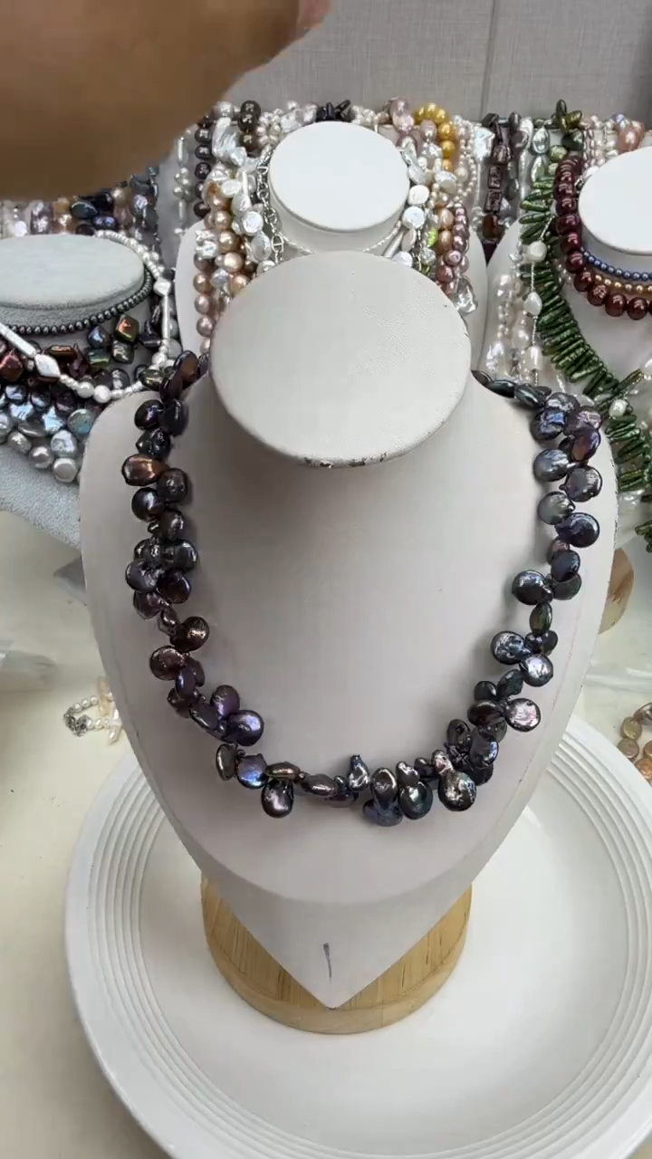 颈饰银S925镀金镶嵌淡水珍珠1