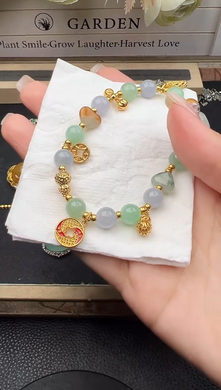 吊坠(不含链)18K金镶嵌翡翠勿拍