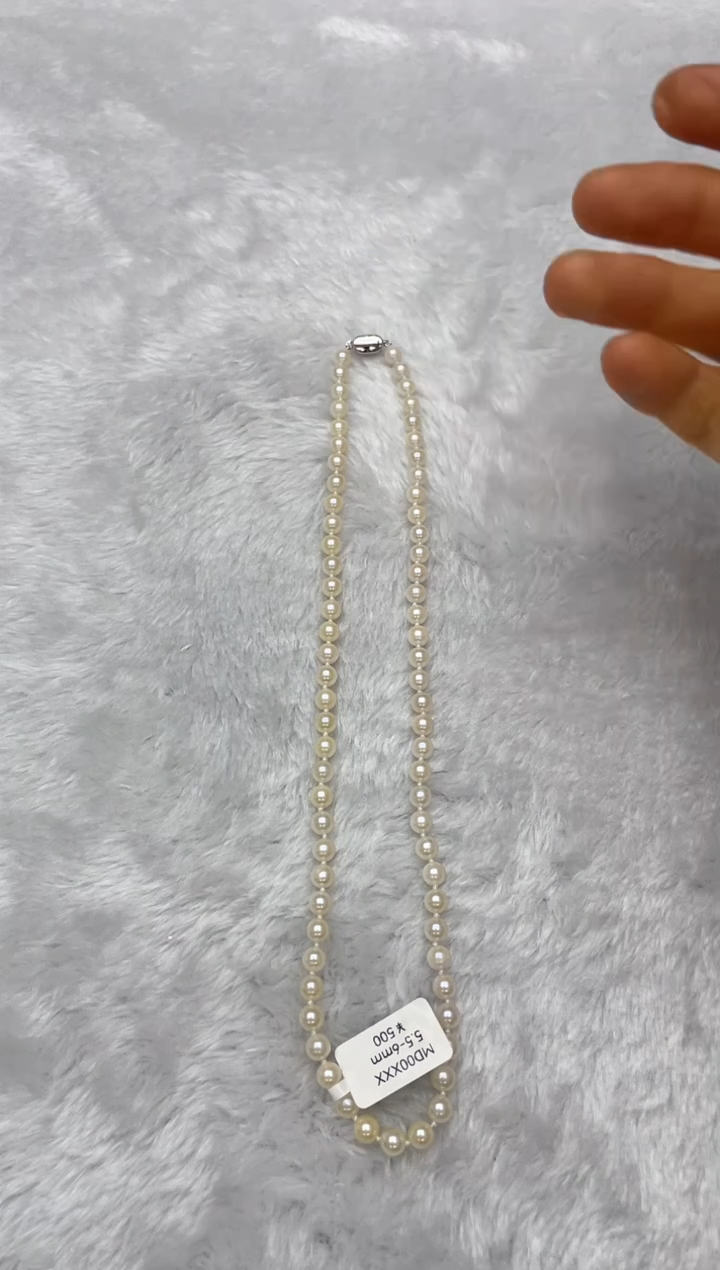 海水珍珠银S925镶嵌项链AK羽皇金5.5-6mm