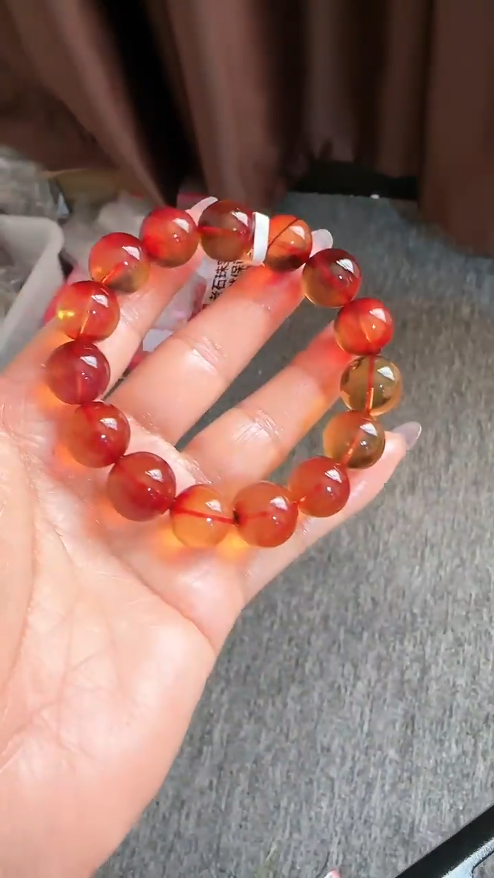 【闪购商品】琥珀手链未镶嵌规格14血珀手串#75