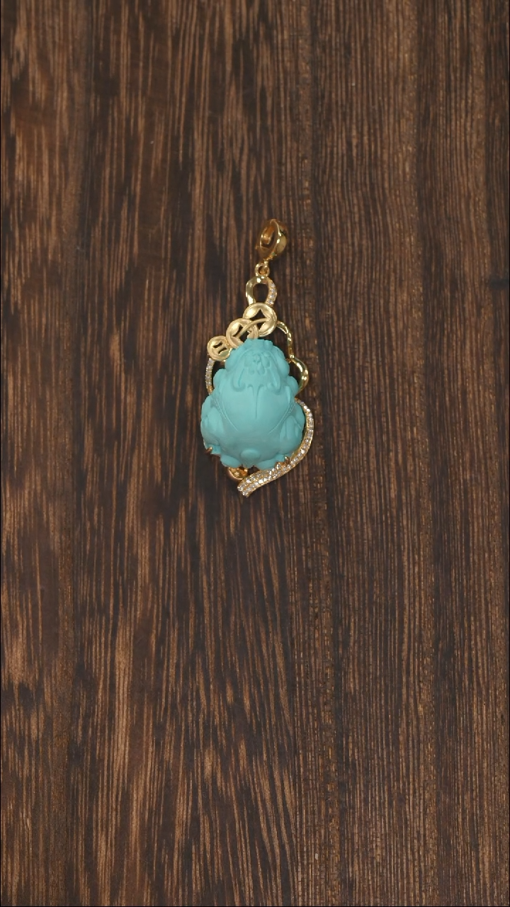 【闪购商品】绿松石挂饰18K金镶嵌1