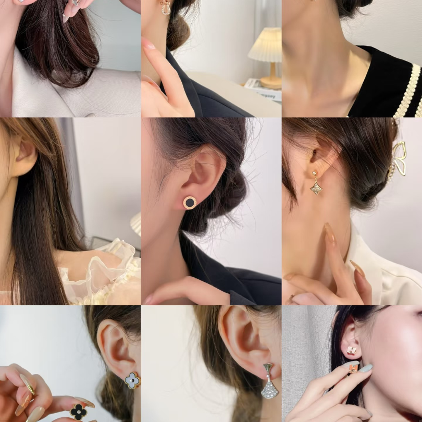 耳饰 #三男孩专享#005百搭耳钉耳坠钉子耳钉黑饼双C耳环