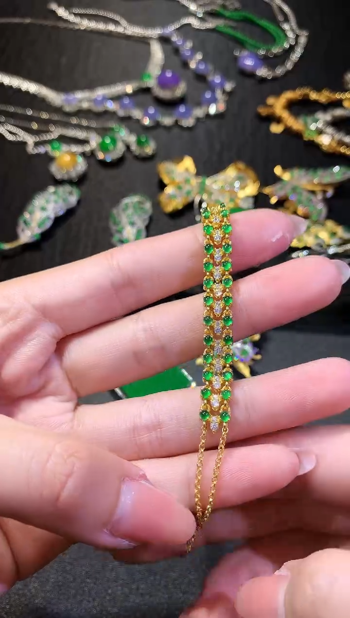 【闪购商品】翡翠手链银S925镶嵌238手链（多样性发货一件