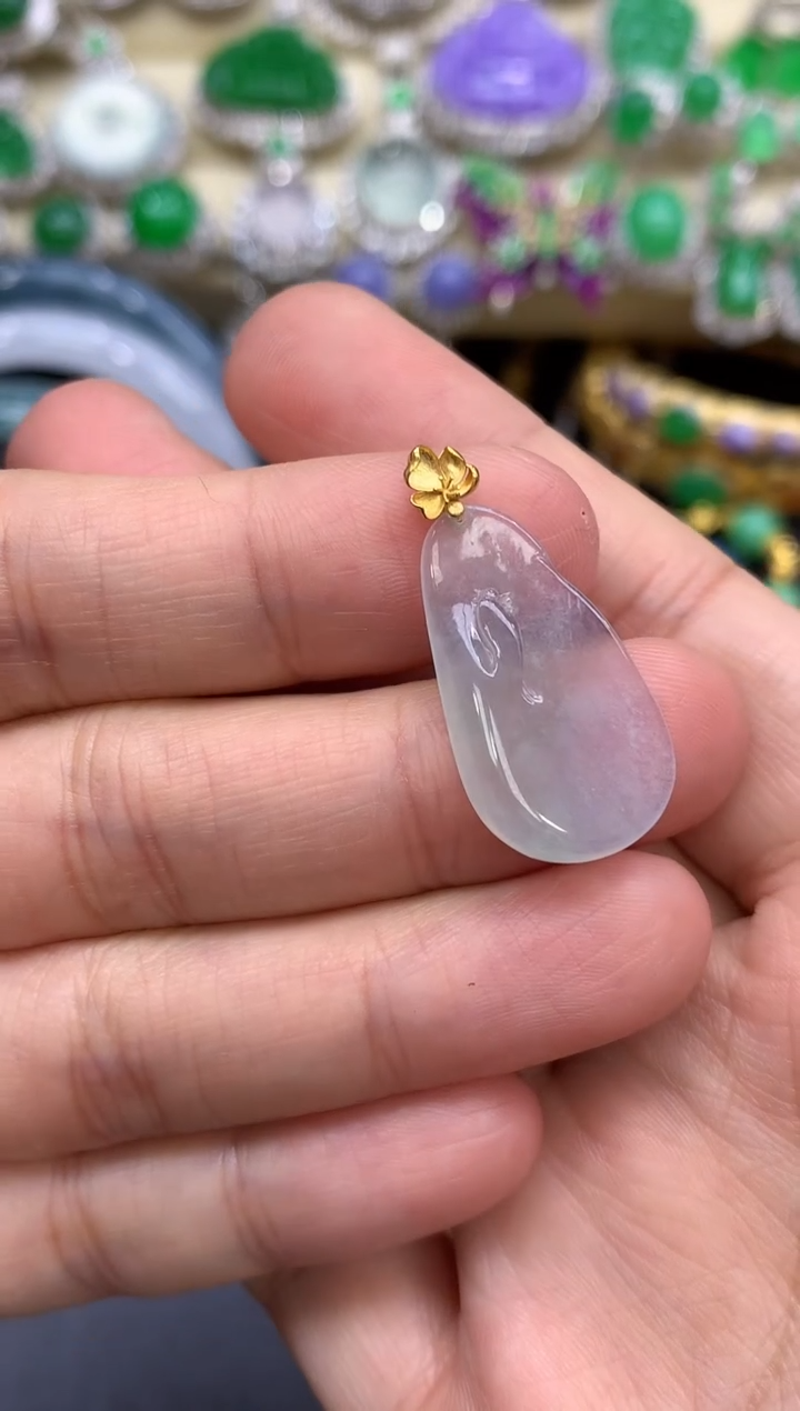 颈饰18K金镶嵌翡翠116-中国好珍宝