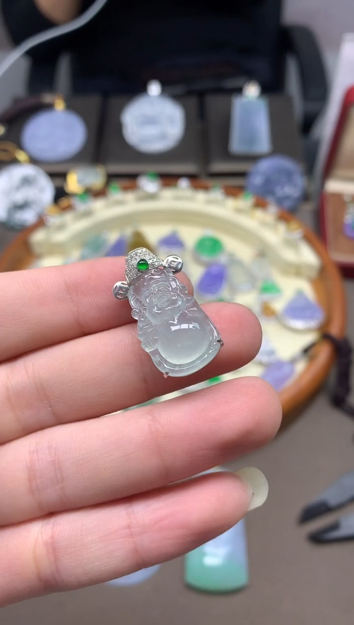 【闪购商品】翡翠吊坠(不含链)18K金镶嵌挂件