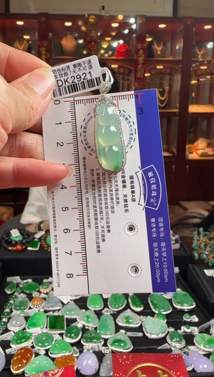 【闪购商品】翡翠颈饰18K金镶嵌DK2921冰豆豆