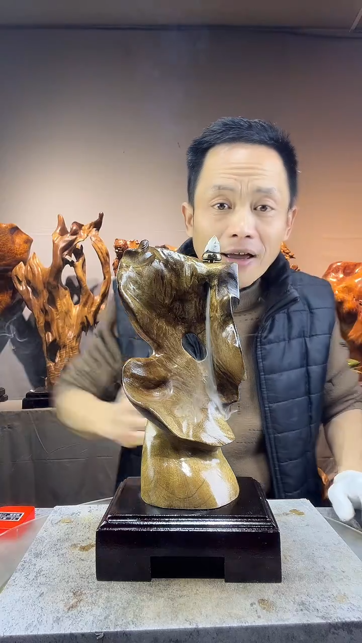 金丝楠自***饼小叶桢楠随行摆件28