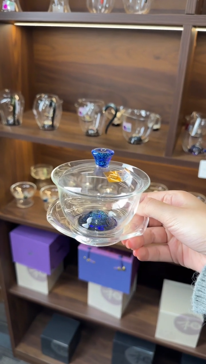 愚禾器 斑斓沁莲盖碗