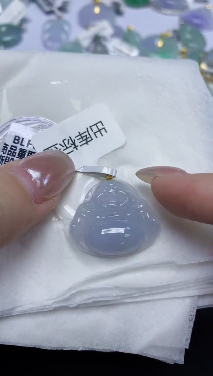 颈饰18K金镶嵌翡翠天然缅甸翡翠A货百元以上9元证书费自理