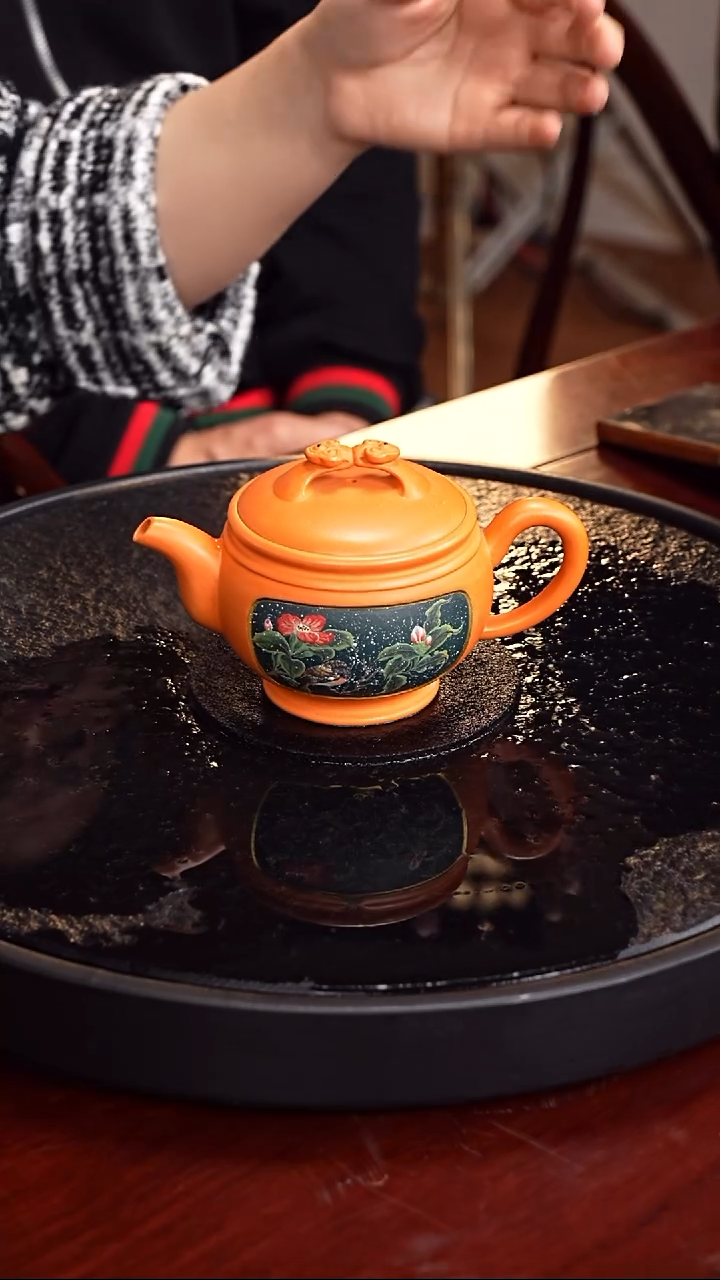 茶壶紫砂沈建康 如意汉瓦147  冰窖橘黄砂  300毫升