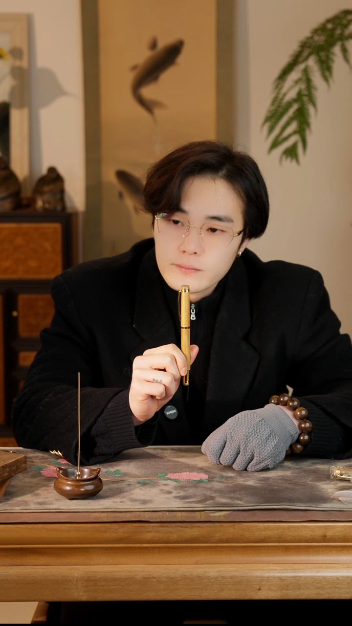 乌木类金丝楠黄料签字笔