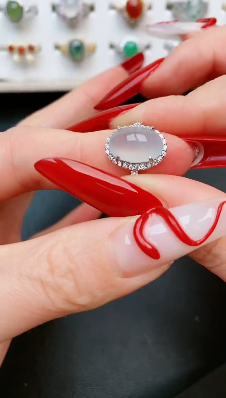 【闪购商品】翡翠戒指银S925镶嵌....