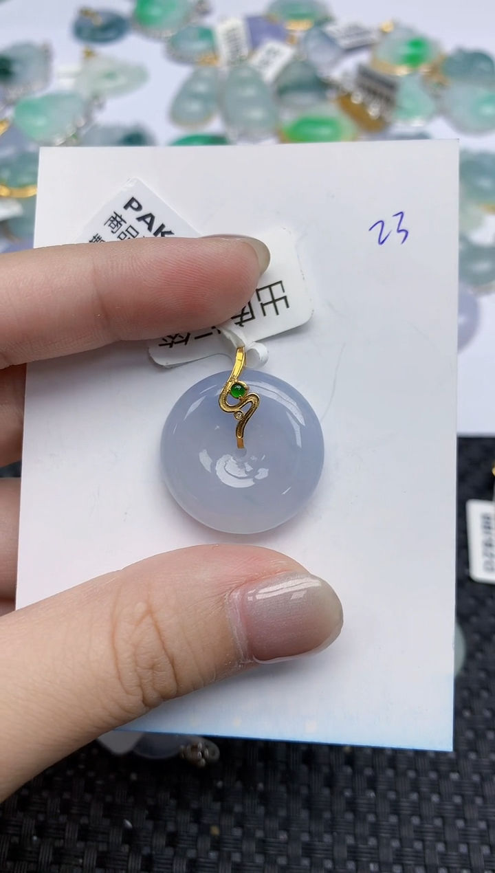 【闪购商品】翡翠颈饰18K金镶嵌天然翡翠A货