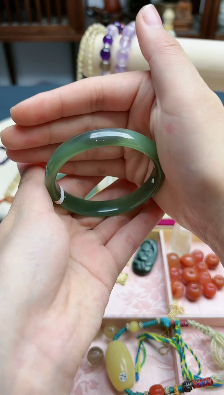 【闪购商品】和田玉手镯未镶嵌和田玉53#手镯*1 YR